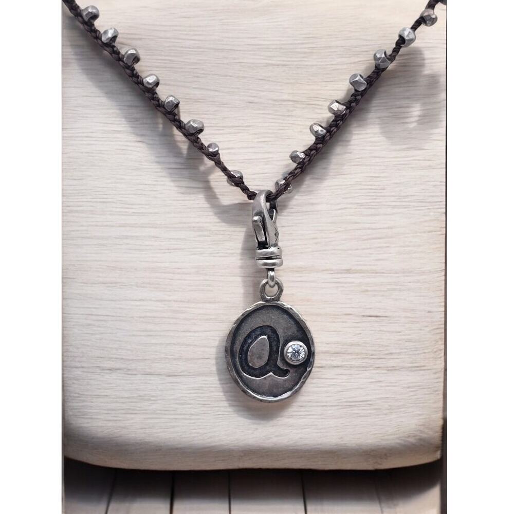 Silpada Initial A Charm  Pendant Necklace 925 Sterling Artisan Elegance